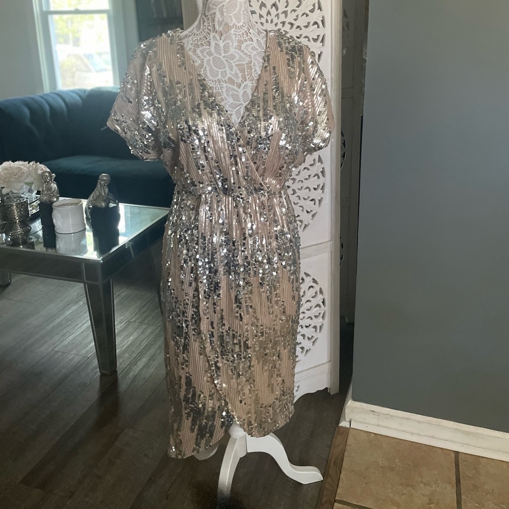 Gold sequined dress